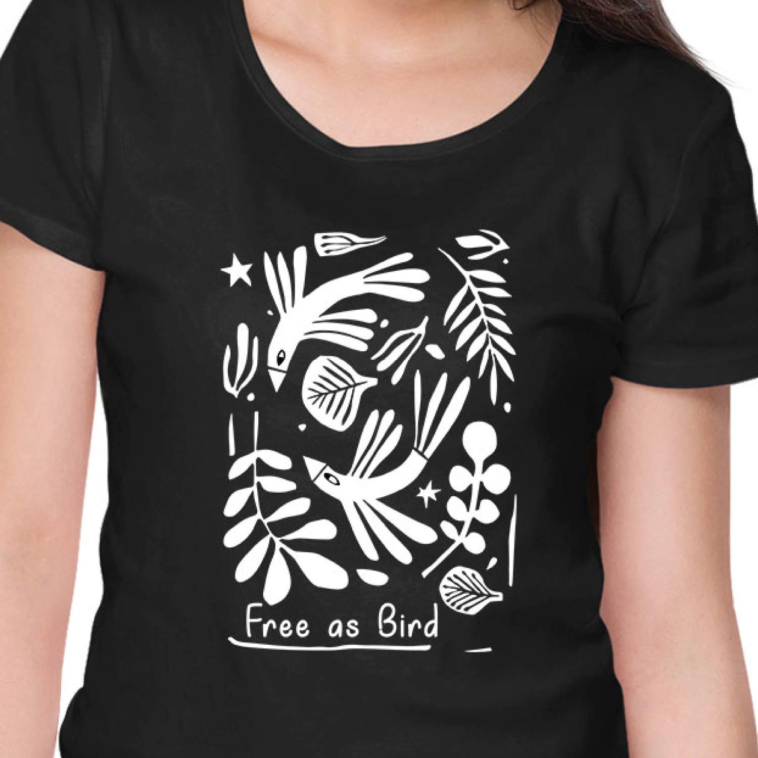 Tantra Free As Bird Women’s Cotton Graphic T-Shirt Everyday Casual Wear Original Since 1997 Shipping Globally