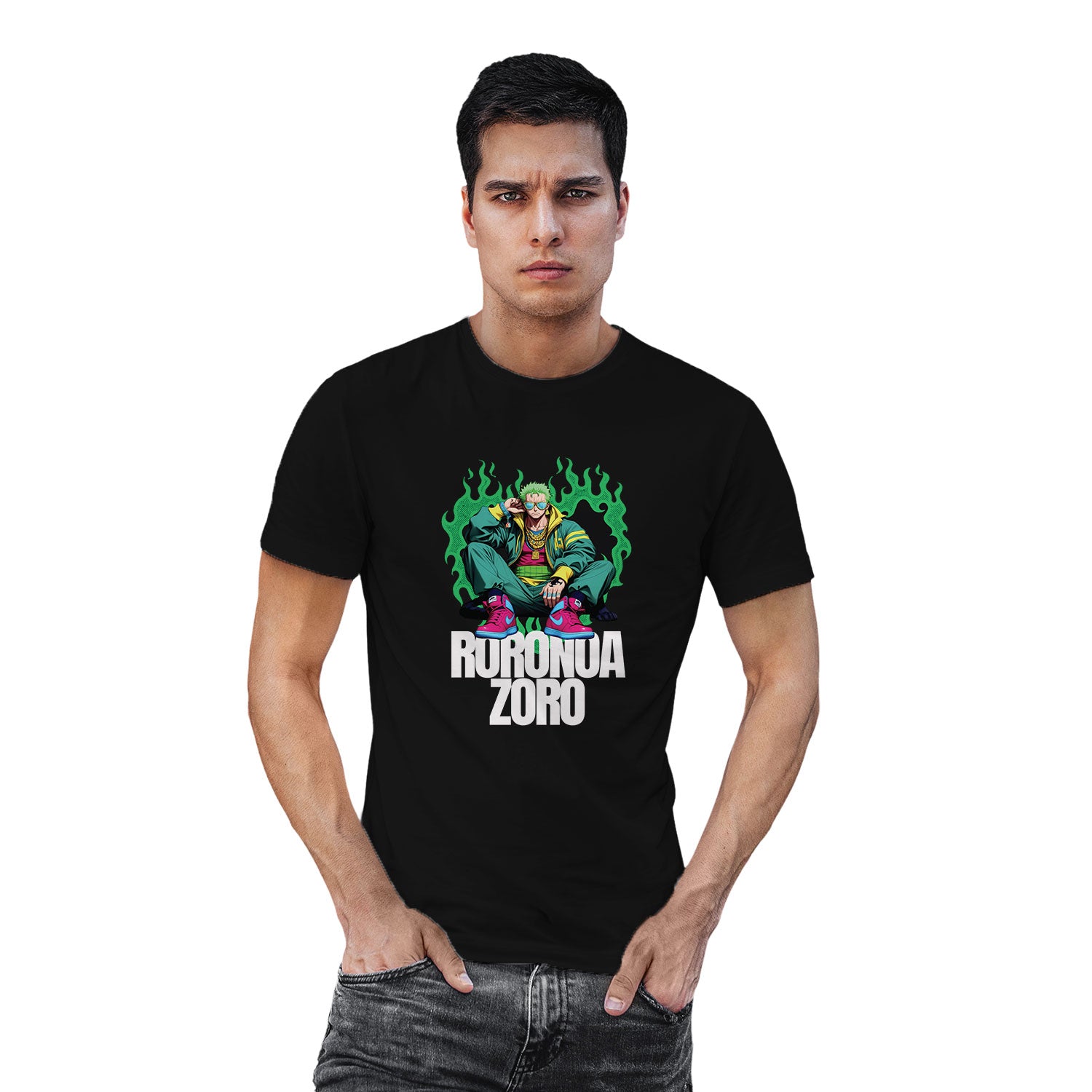 Ponks U.K. Precious Roronoa Front & Back Graphic Polycotton Unisex T-Shirt Everyday Casual Wear