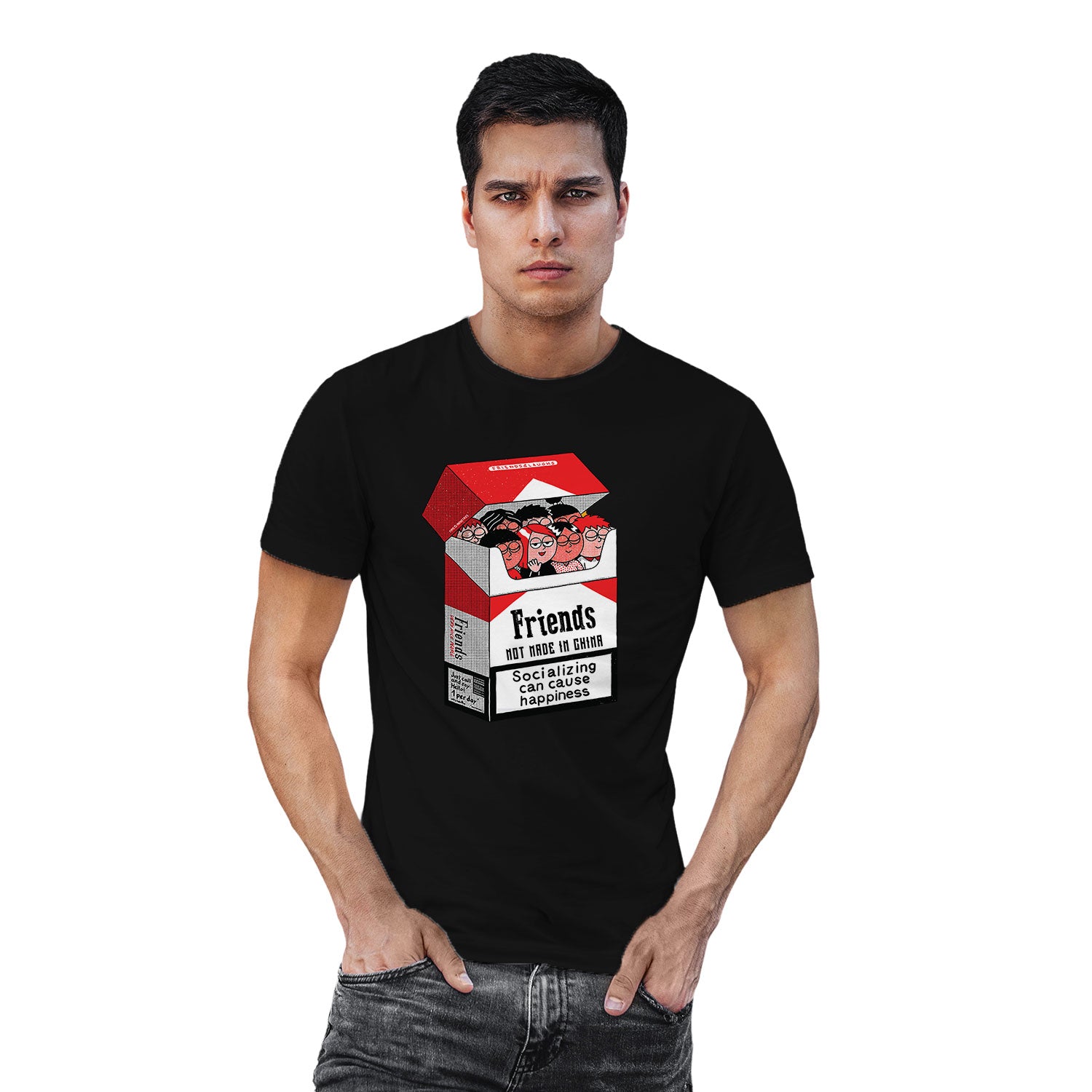 Tantra Friends Front & Back Graphic Cotton Unisex T-Shirt Everyday Casual Wear Original Since 1997