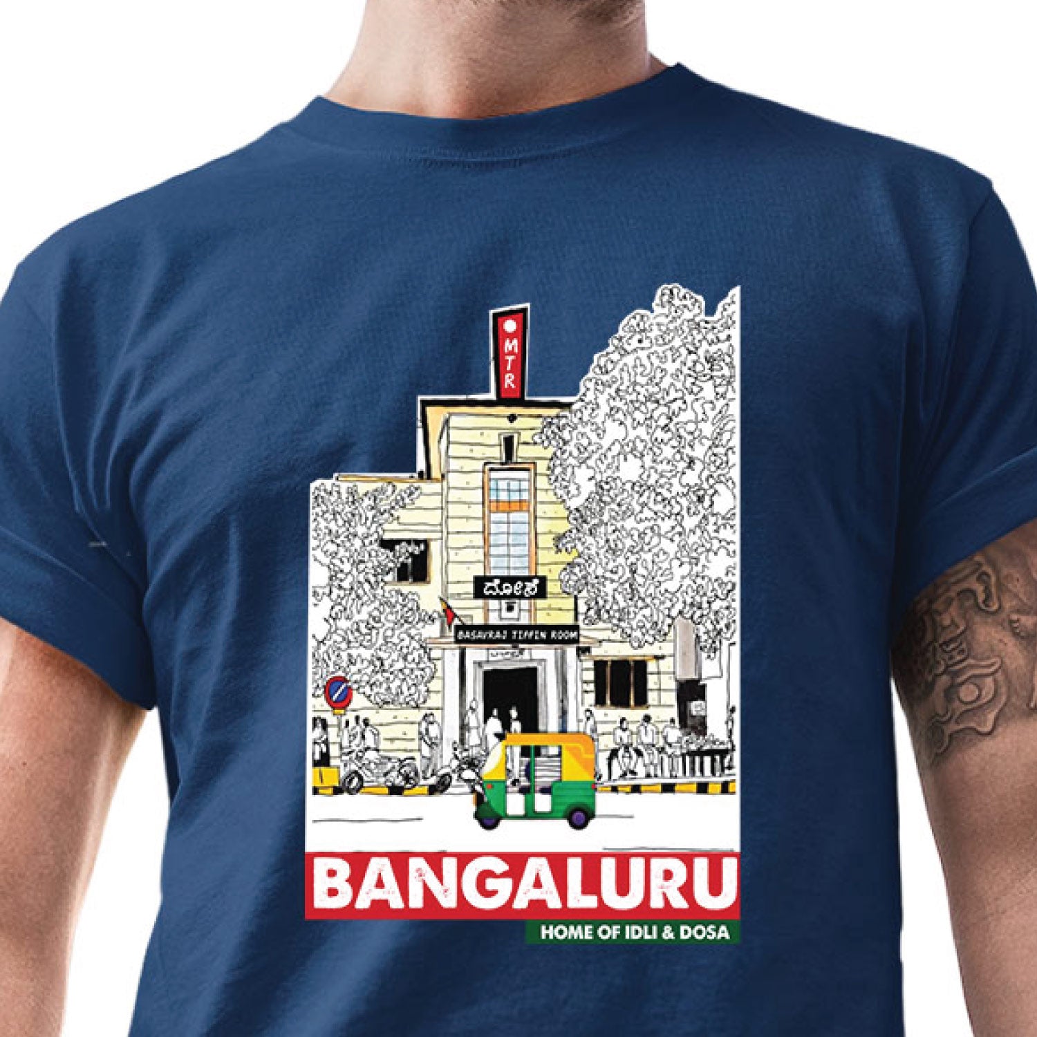 Tantra Bangaluru Dosa & Idli Graphic Cotton Unisex T Shirt Food Culture Print Casual Wear Original Since 1997