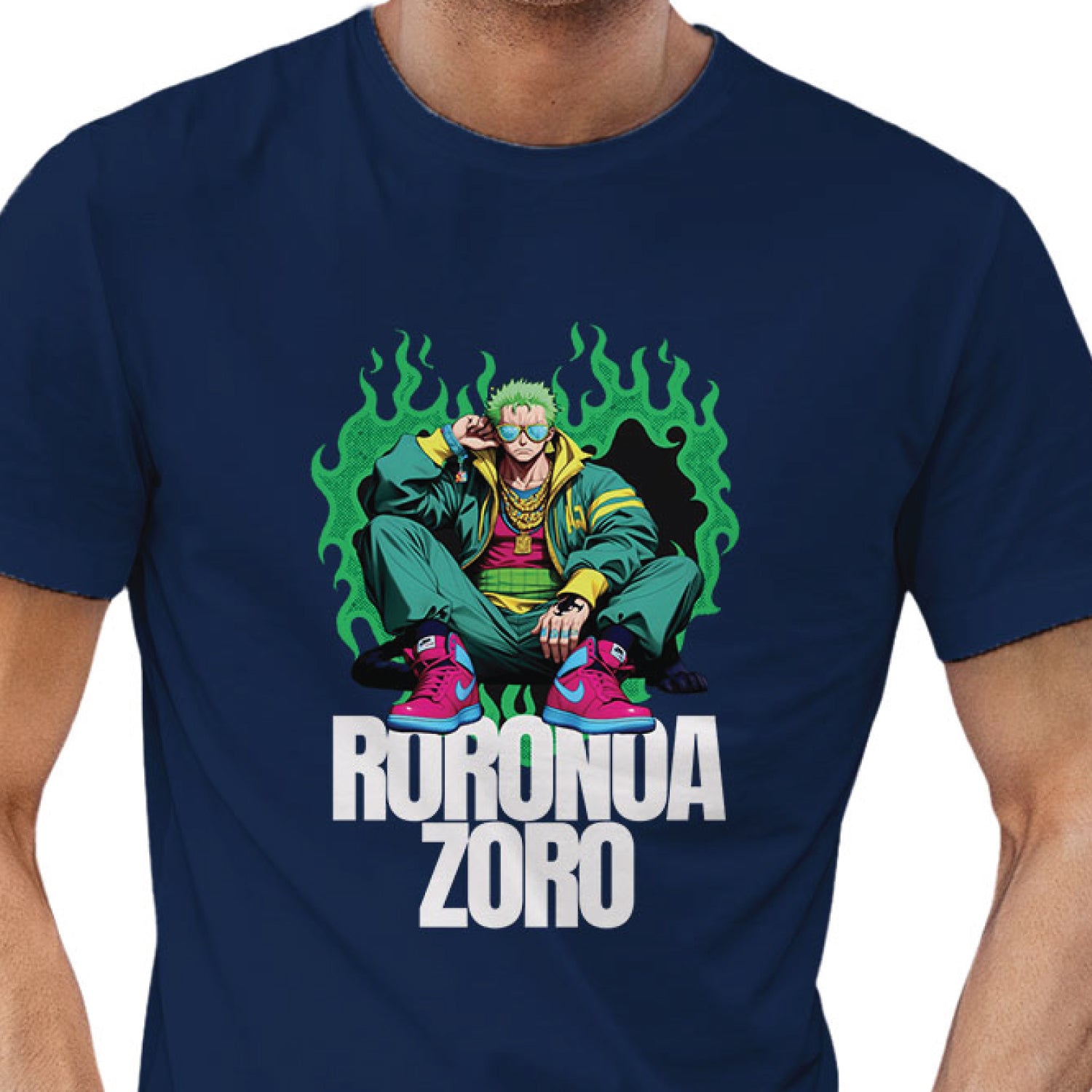 Ponks U.K. Precious Roronoa Front & Back Graphic Polycotton Unisex T-Shirt Everyday Casual Wear