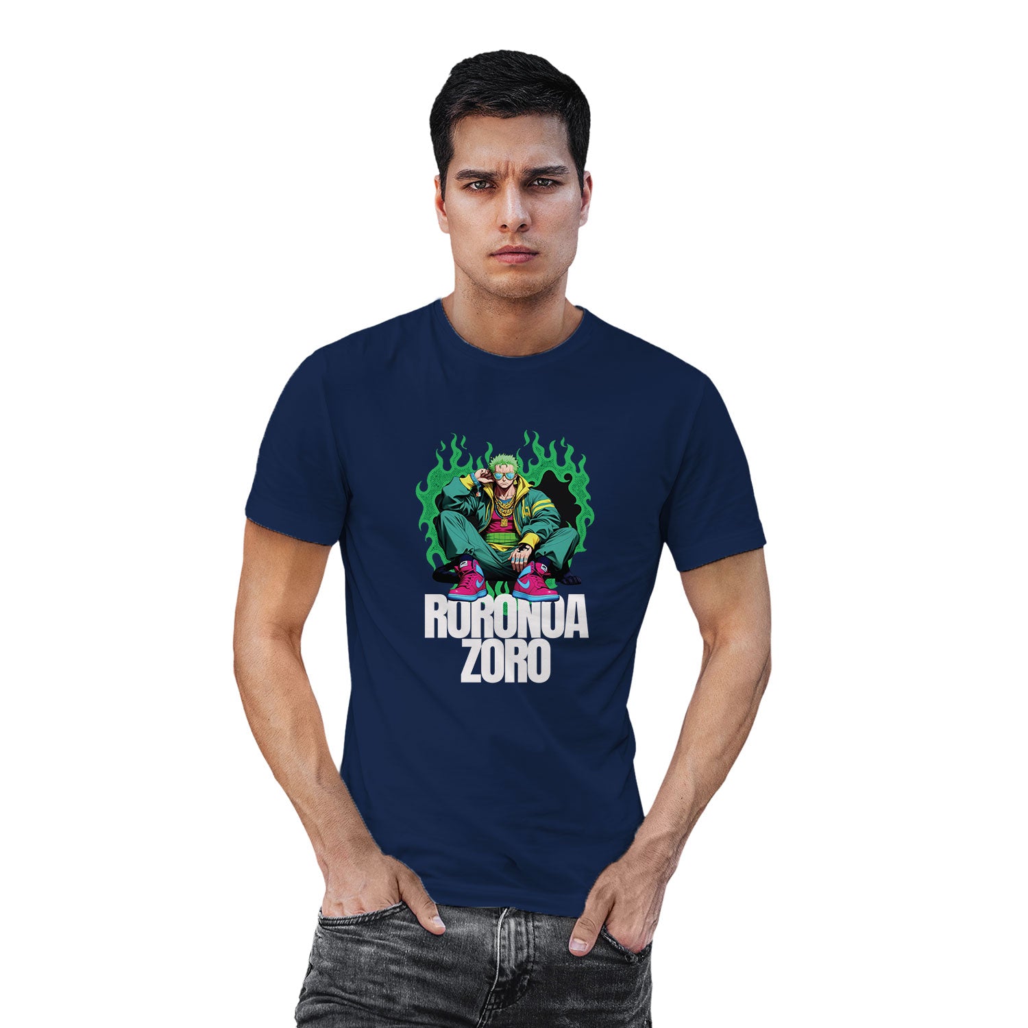 Ponks U.K. Precious Roronoa Front & Back Graphic Polycotton Unisex T-Shirt Everyday Casual Wear