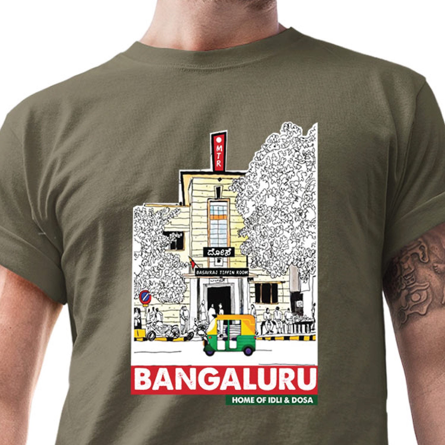 Tantra Bangaluru Dosa & Idli Graphic Cotton Unisex T Shirt Food Culture Print Casual Wear Original Since 1997