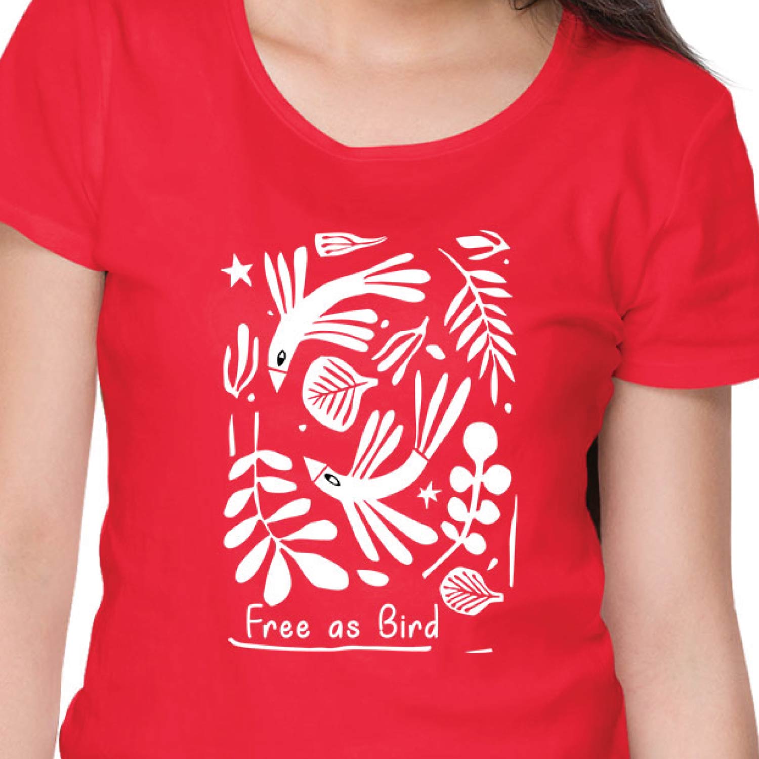 Tantra Free As Bird Women’s Cotton Graphic T-Shirt Everyday Casual Wear Original Since 1997 Shipping Globally