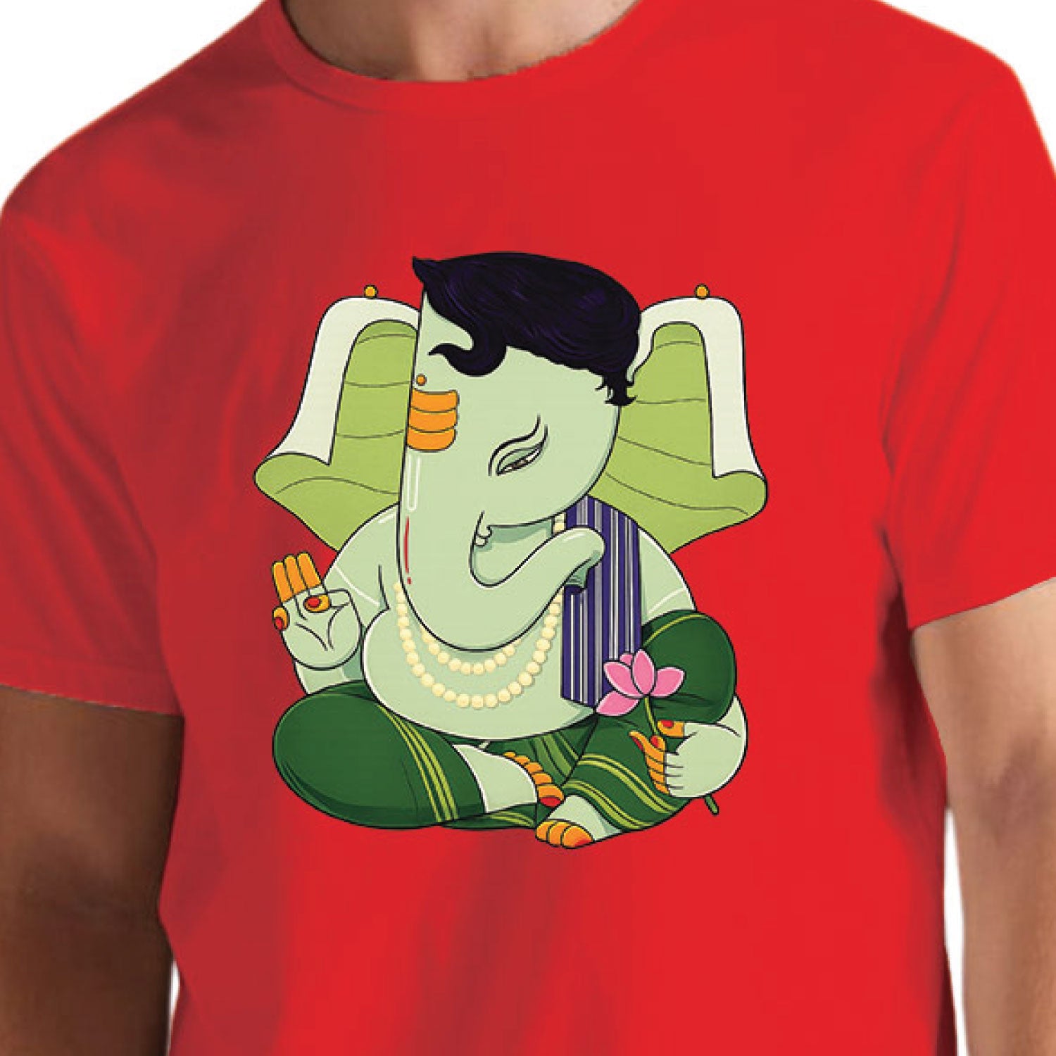 Ganesha Lotus 100% Cotton Unisex T-Shirt Everyday Casual Wear Original Since 1997 Shipping Globally
