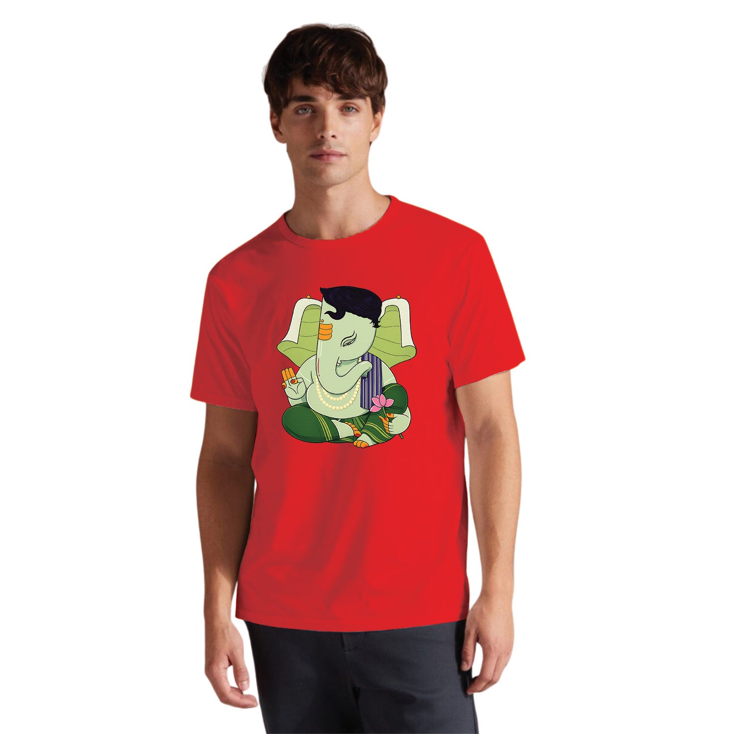 Ganesha Lotus 100% Cotton Unisex T-Shirt Everyday Casual Wear Original Since 1997 Shipping Globally
