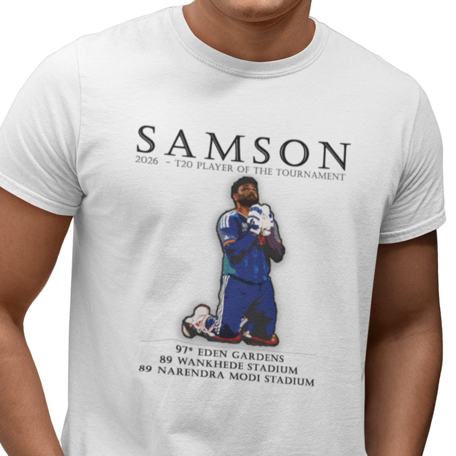 Tantra Samson Cricket Graphic Printed Cotton Unisex T-Shirt Sports Tribute Artwork Casual Regular Fit Original Since 1997