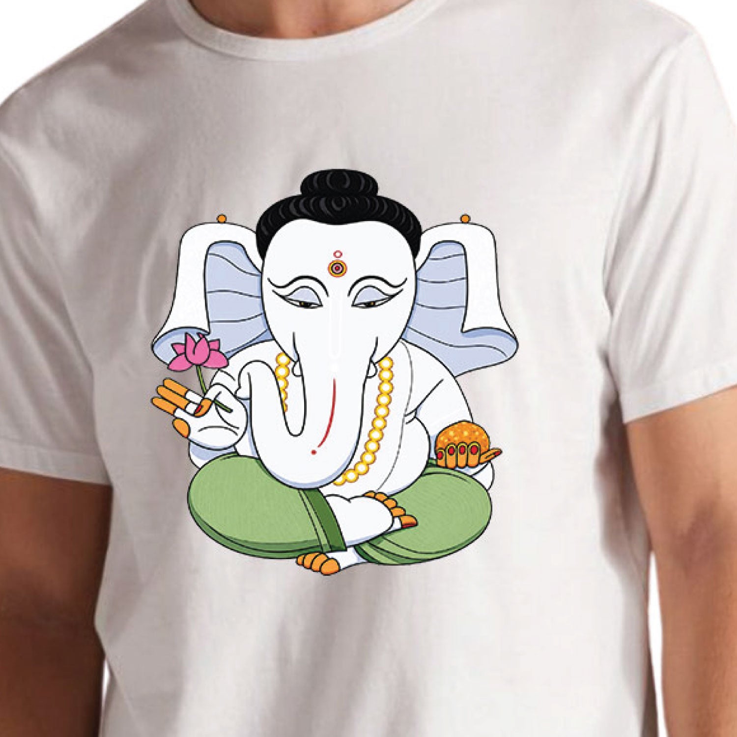 Ganesha Modak 100% Cotton Unisex T-Shirt Everyday Casual Wear Original Since 1997 Shipping Globally