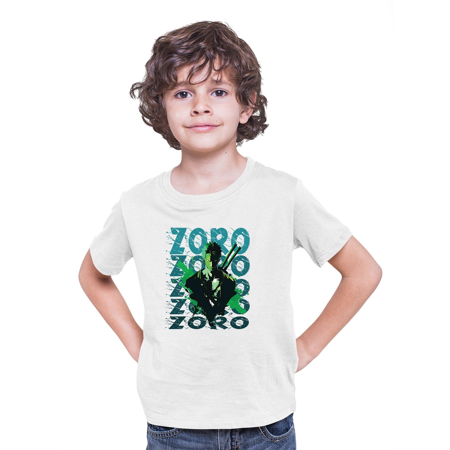 Zoro 2 Warrior Cotton Kids T-Shirt Action Anime Casual Wear Original Since 1997