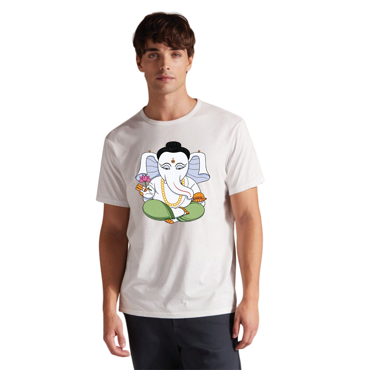 Ganesha Modak 100% Cotton Unisex T-Shirt Everyday Casual Wear Original Since 1997 Shipping Globally