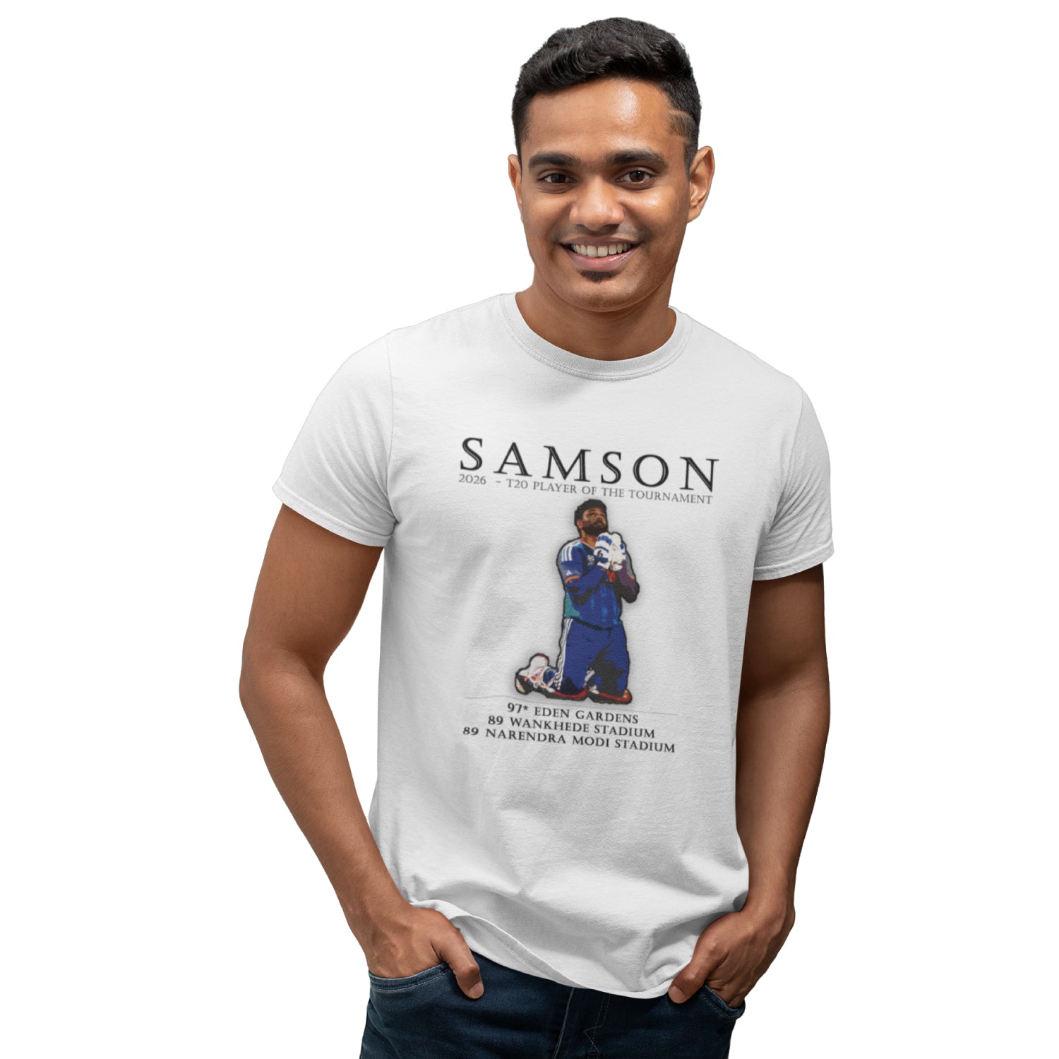 Tantra Samson Cricket Graphic Printed Cotton Unisex T-Shirt Sports Tribute Artwork Casual Regular Fit Original Since 1997