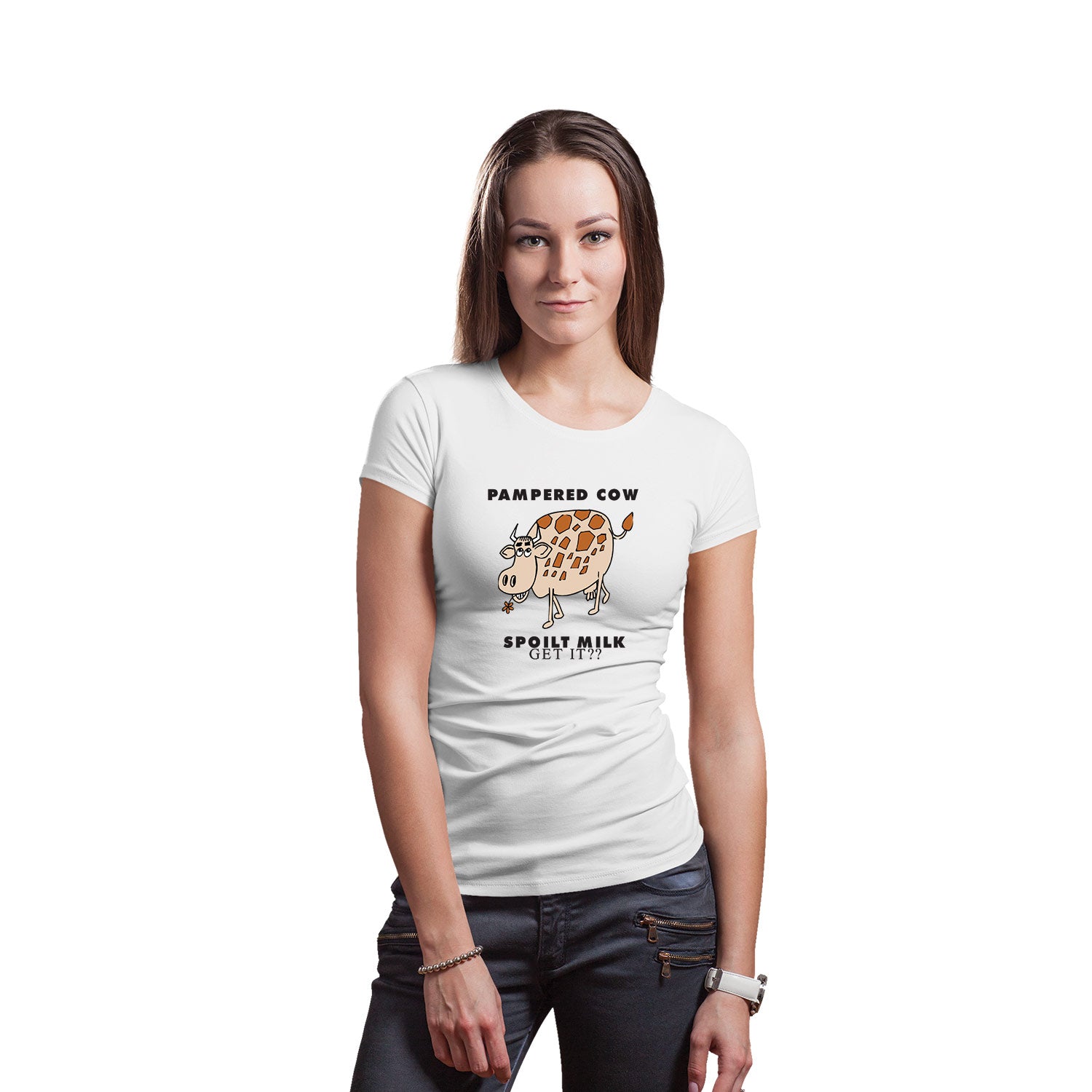 Tantra Pampered Cow Women’s Cotton T-Shirt Everyday Casual Wear Original Since 1997 Shipping Globally