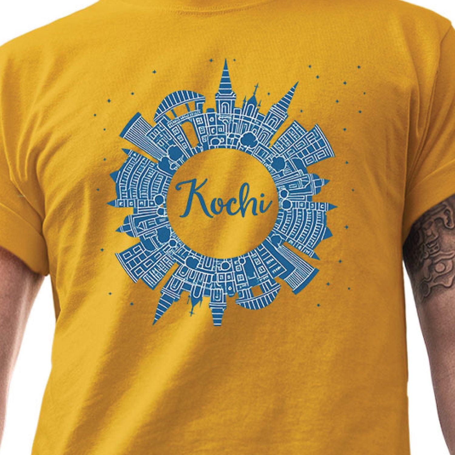 Tantra Kochi Graphic Cotton Unisex City Print T-Shirt Everyday Casual Wear Original Since 1997