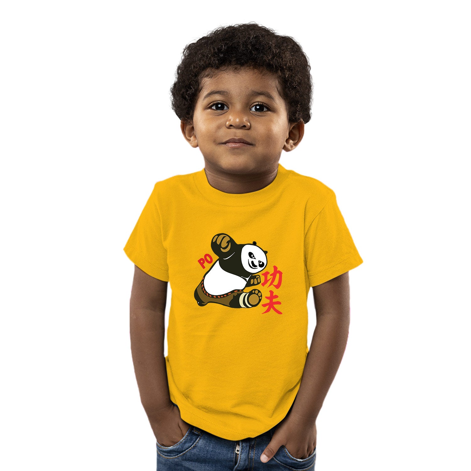 Po Cotton Kids T-Shirt Playful Panda Graphic Round Neck Casual Wear Original Since 1997