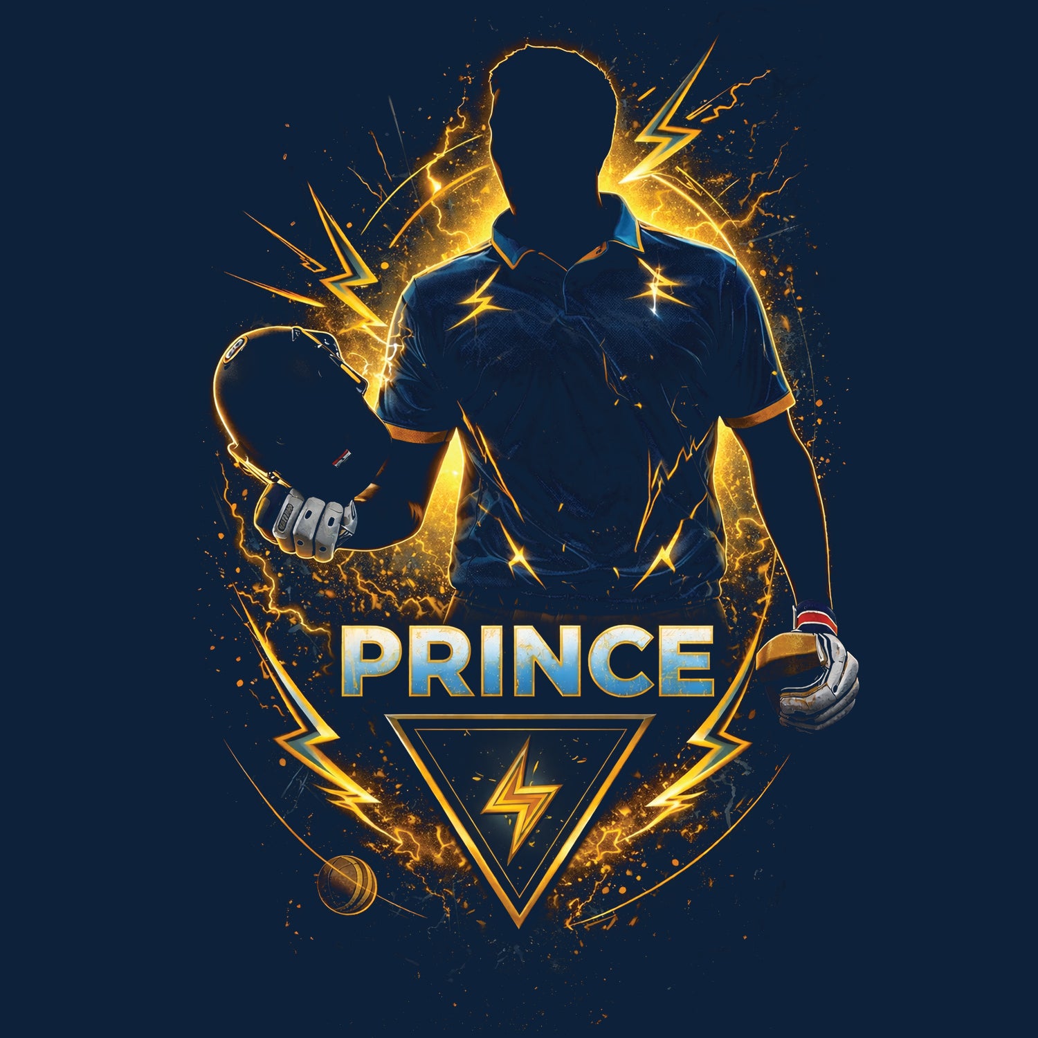 Tantra Prince Cricket Graphic Print Cotton Unisex Batting Sports T-shirt Regular Fit Original Since 1997