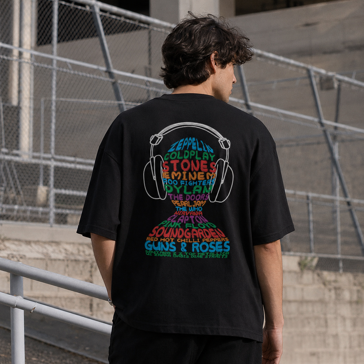Head Music Oversized Back Print Cotton Men's T-Shirt Casual Wear Tantra Original Since 1997
