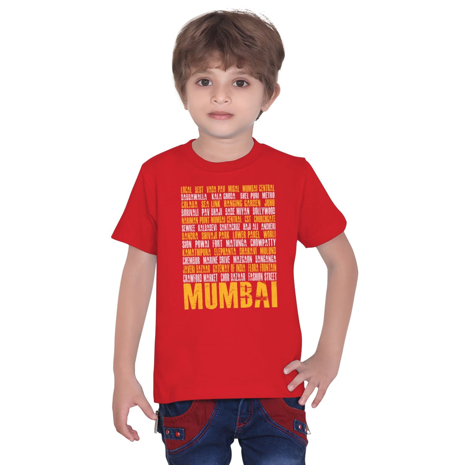 Mumbai Typo Kids T-shirts Shipping Globally - Main Image