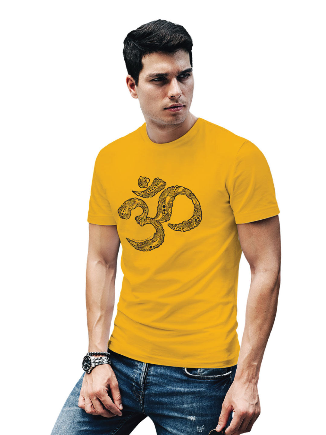 Tantra OM Doodle Graphic Printed Cotton T-Shirt | Spiritual Mandala Art | Casual Wear | Original Since 1997