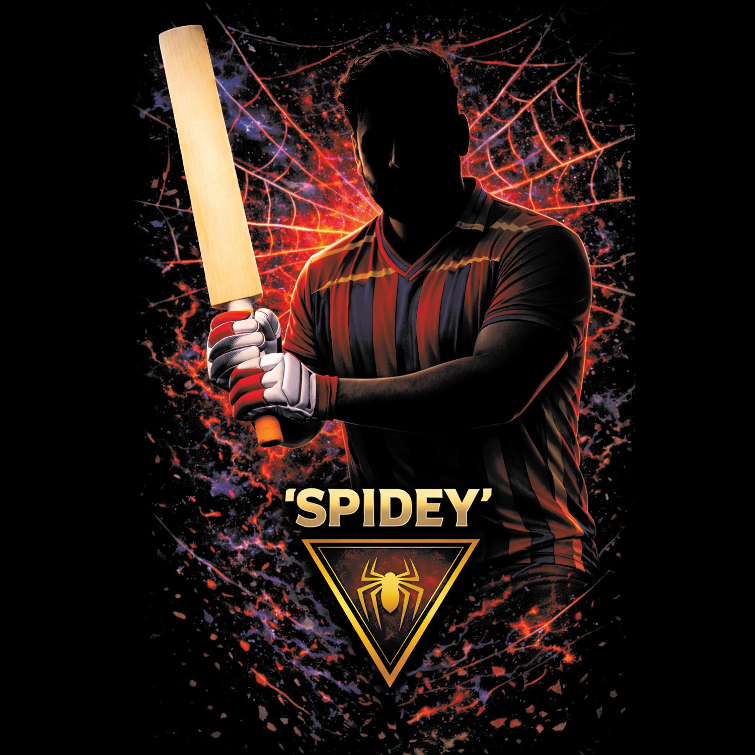 Tantra Spidey Cricket Graphic Print Cotton Unisex Batting Sports T-shirt Regular Fit Original Since 1997