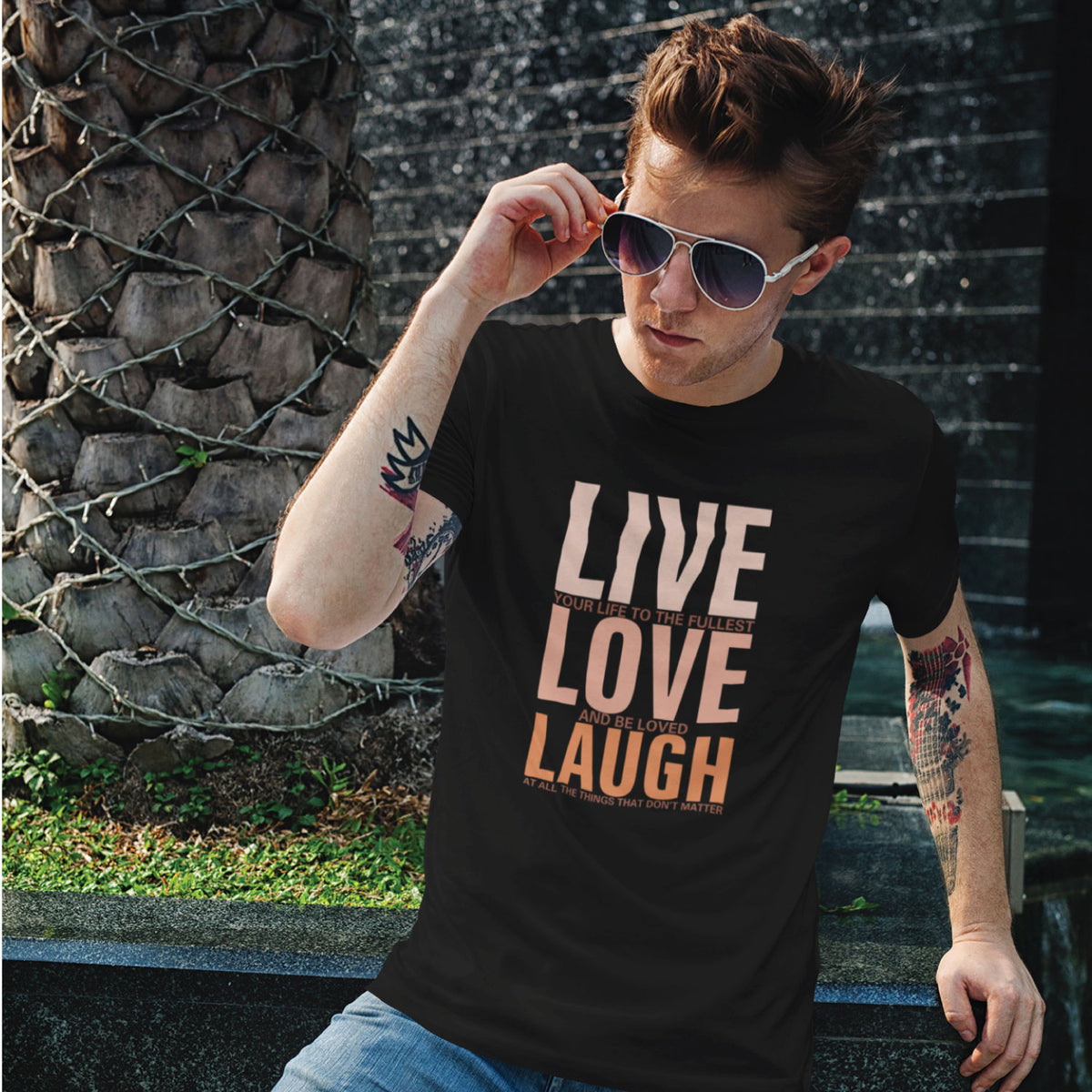 "Live Love" Graphic Printed T-Shirt | Tantra T-Shirts
