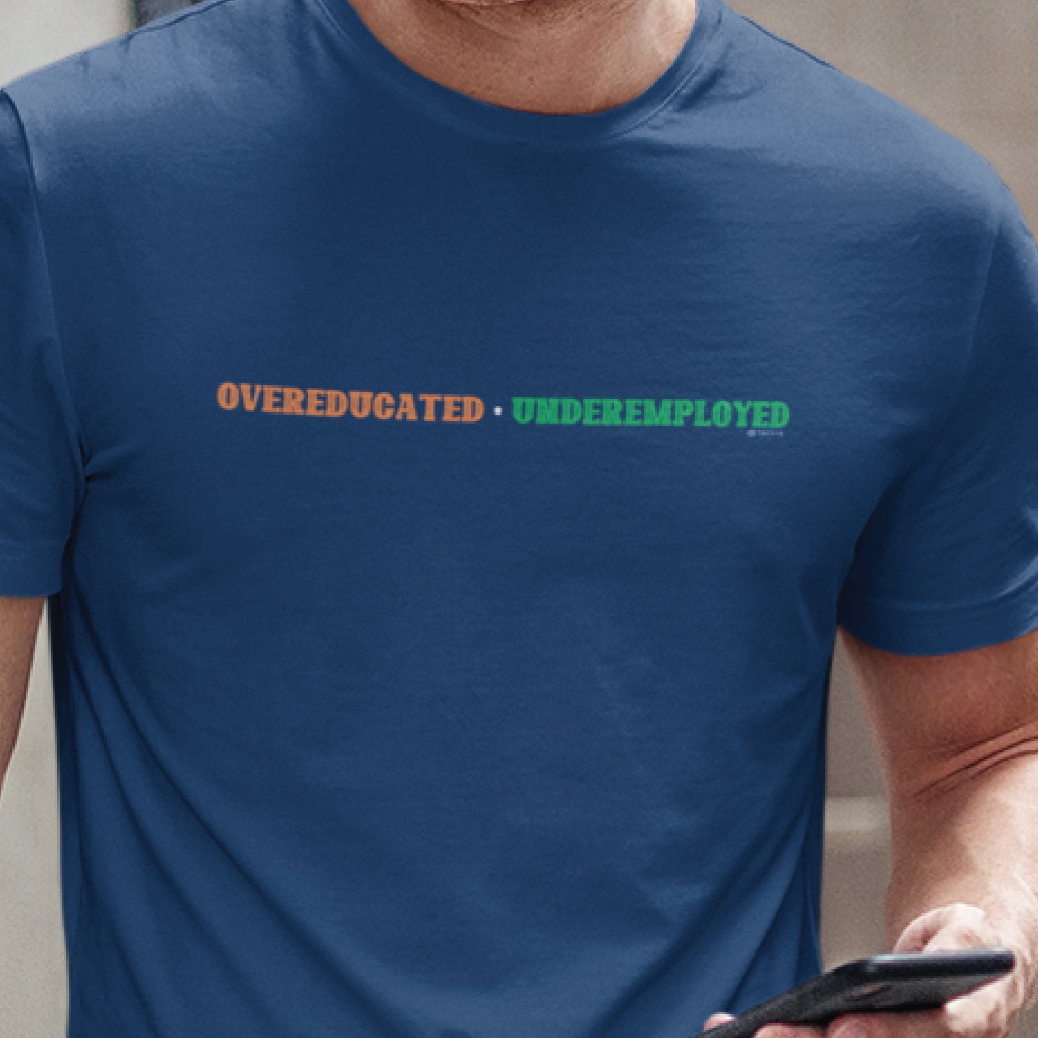 Overeducated 100% Cotton Men's T-Shirt Everyday Casual Wear Shipping Globally
