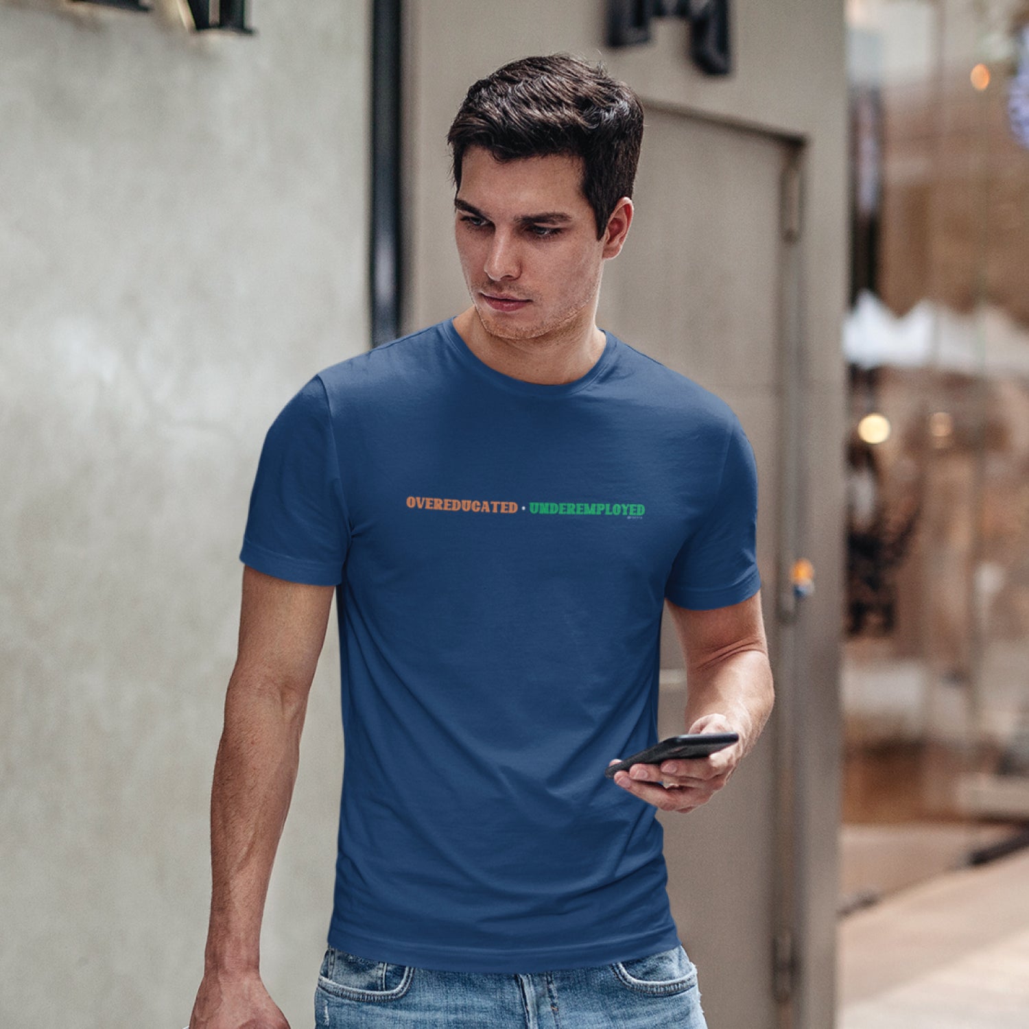 Overeducated 100% Cotton Men's T-Shirt Everyday Casual Wear Shipping Globally