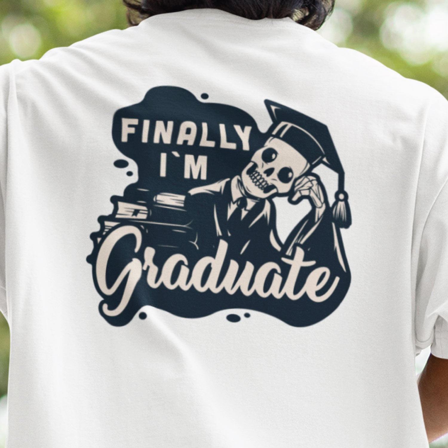 Graduate Men's Front & Back Graphic Polycotton Single Jersey T-Shirt Regular Fit Everyday Casual Wear
