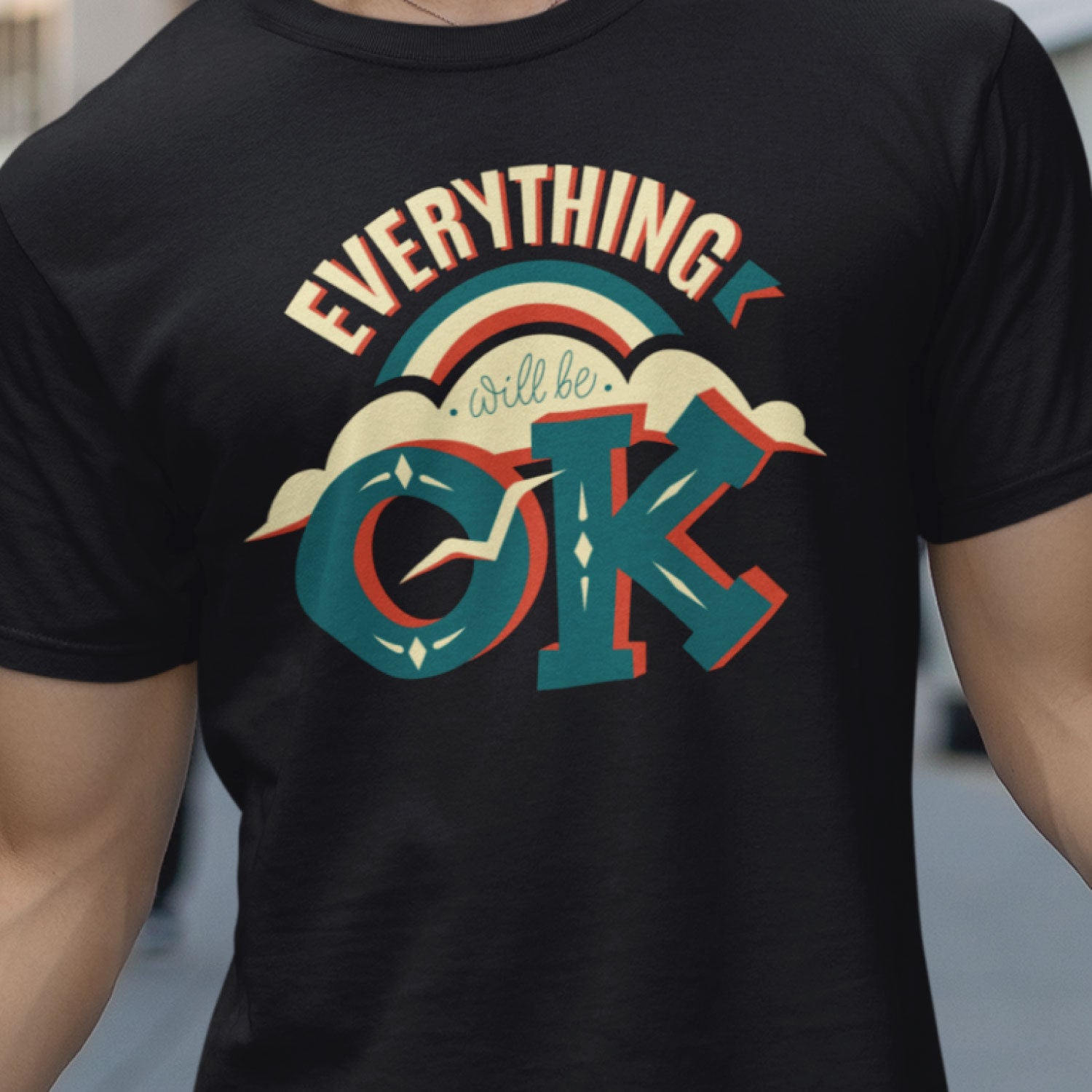 Everything Men's Front & Back Graphic Polycotton Single Jersey T-Shirt Regular Fit Everyday Casual Wear