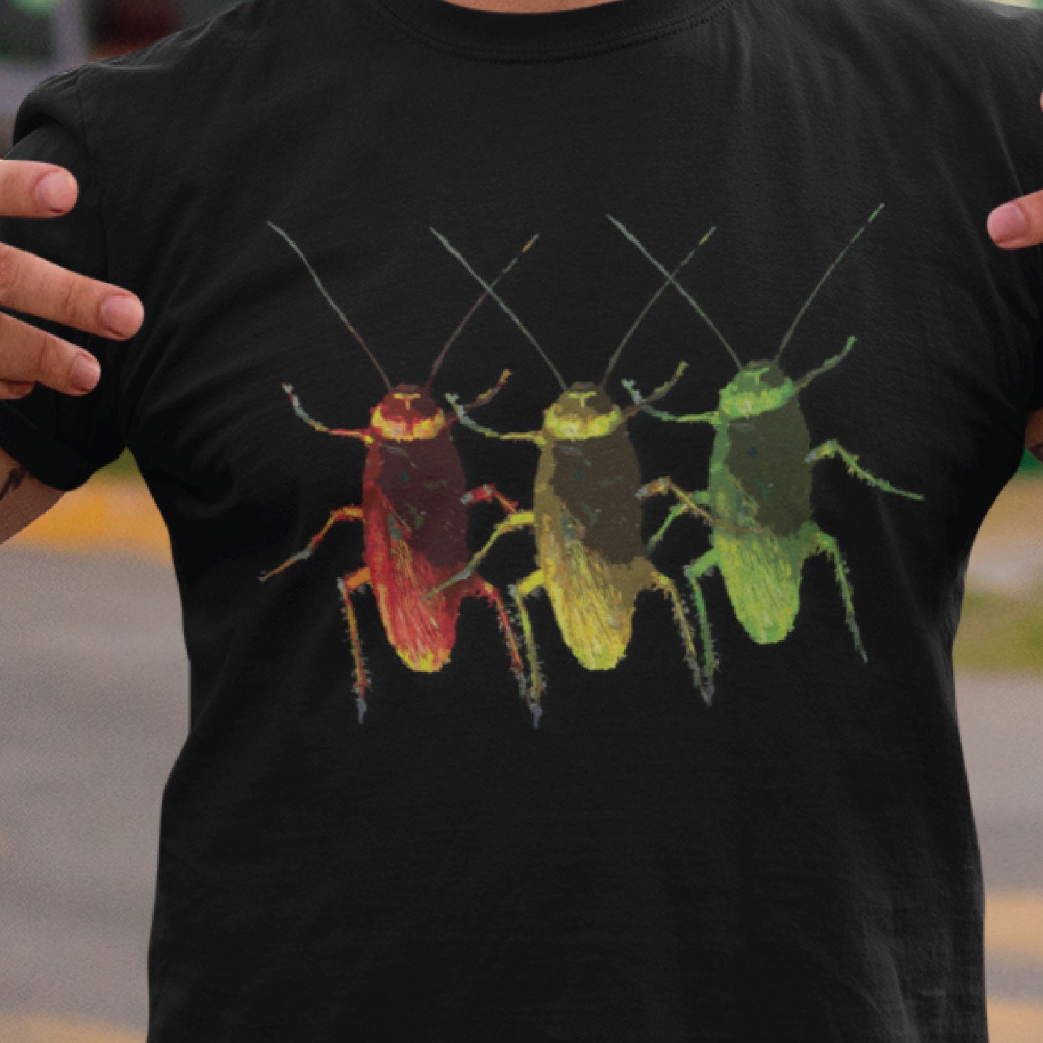 Three Color Cockroach Graphic Printed Unisex T-Shirt Original Since 1997 Shipping Globally