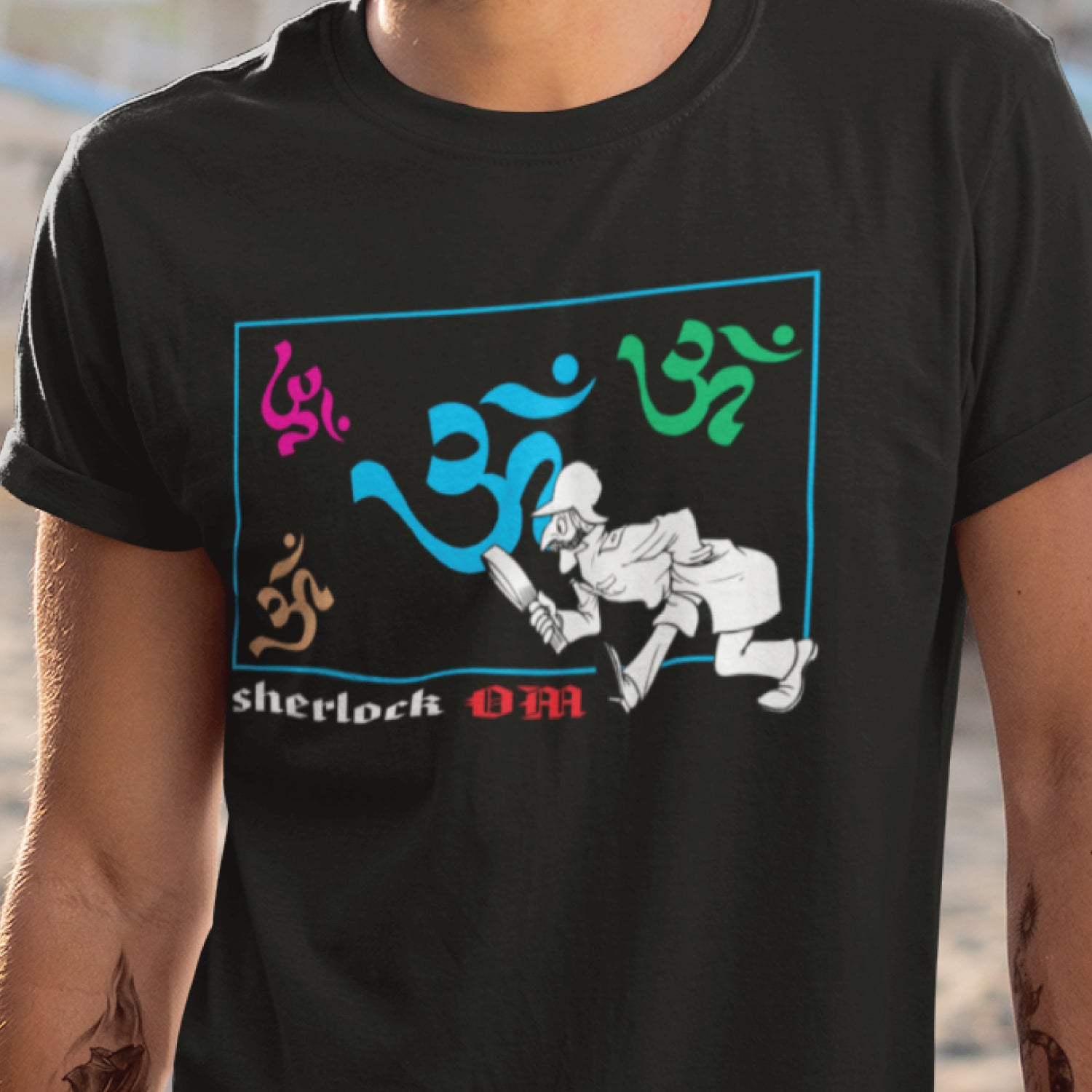 Sherlock Om 100% Cotton Men's T-Shirt Everyday Casual Wear Shipping Globally