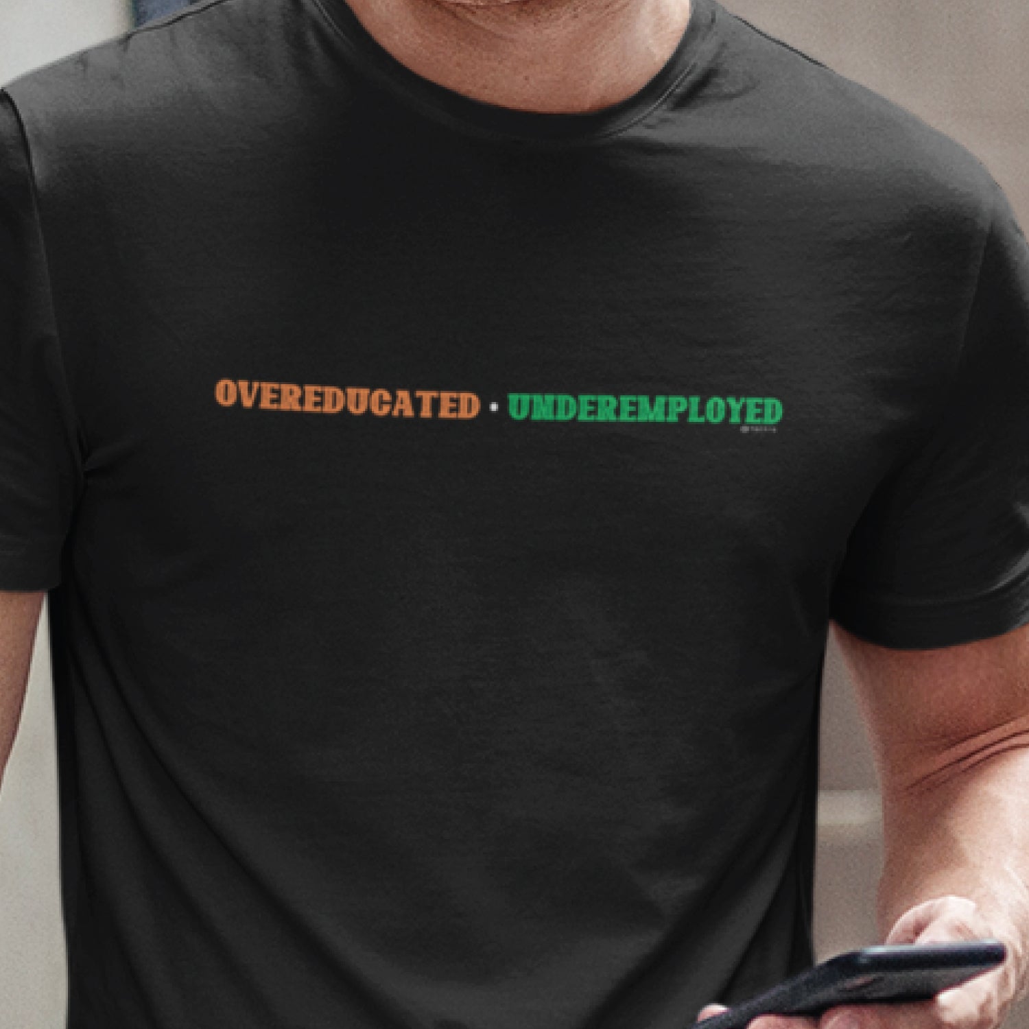 Overeducated 100% Cotton Men's T-Shirt Everyday Casual Wear Shipping Globally