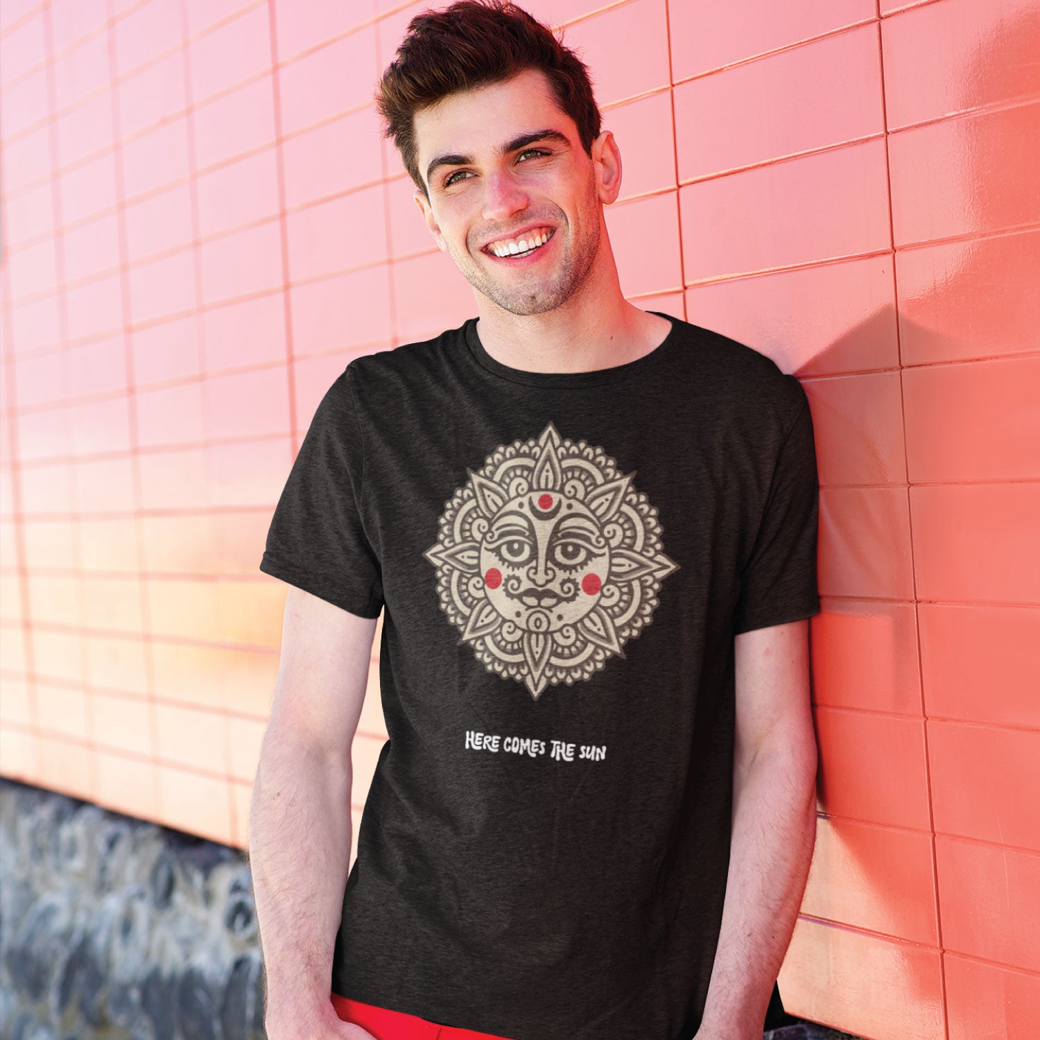Here Comes The Sun Men's Cotton T-Shirt Regular Fit Casual Wear Original Since 1997 Shipping Globally