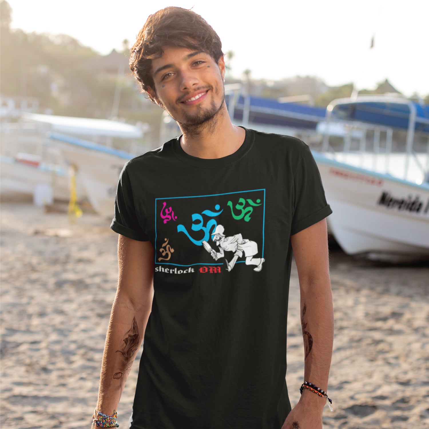 Sherlock Om 100% Cotton Men's T-Shirt Everyday Casual Wear Shipping Globally