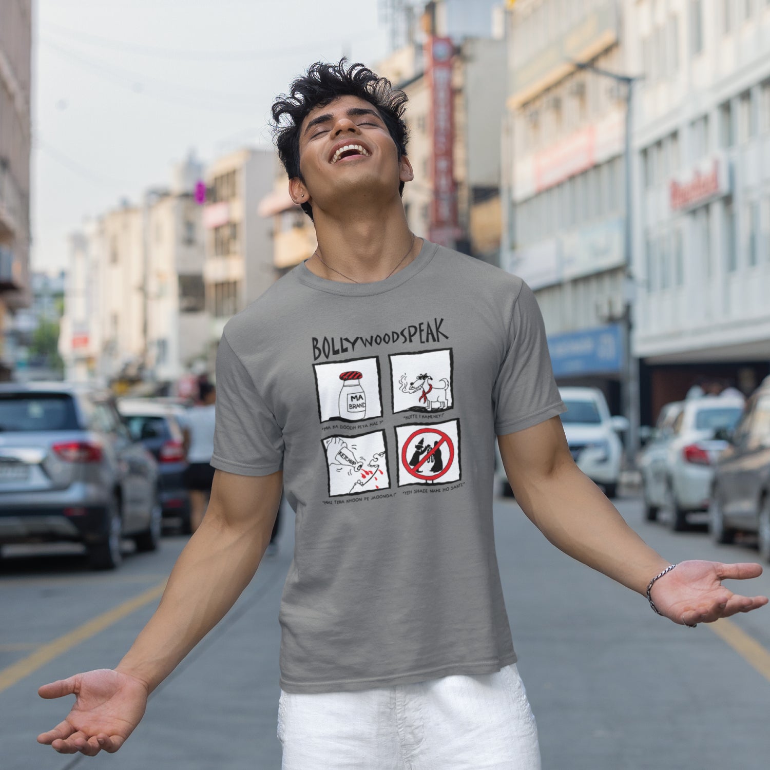 Bollywood 100% Cotton Men's T-Shirt Everyday Casual Wear Shipping Globally