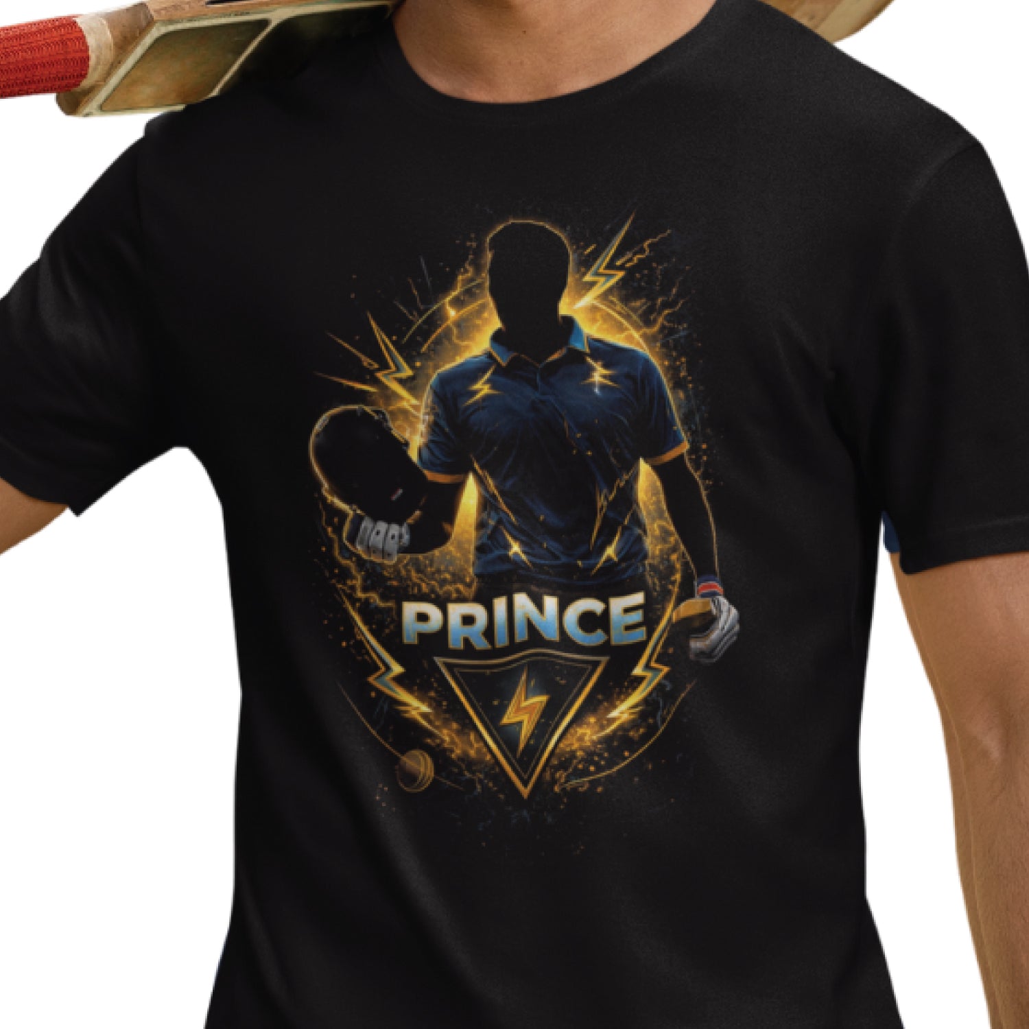 Tantra Prince Cricket Graphic Print Cotton Unisex Batting Sports T-shirt Regular Fit Original Since 1997
