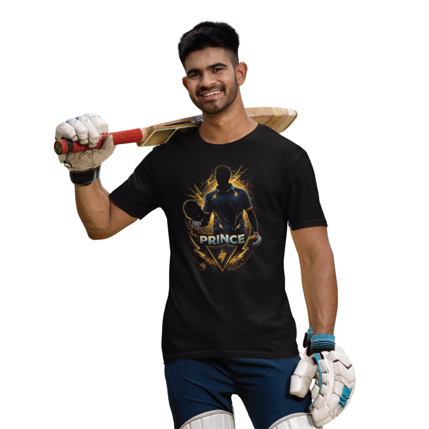 Tantra Prince Cricket Graphic Print Cotton Unisex Batting Sports T-shirt Regular Fit Original Since 1997