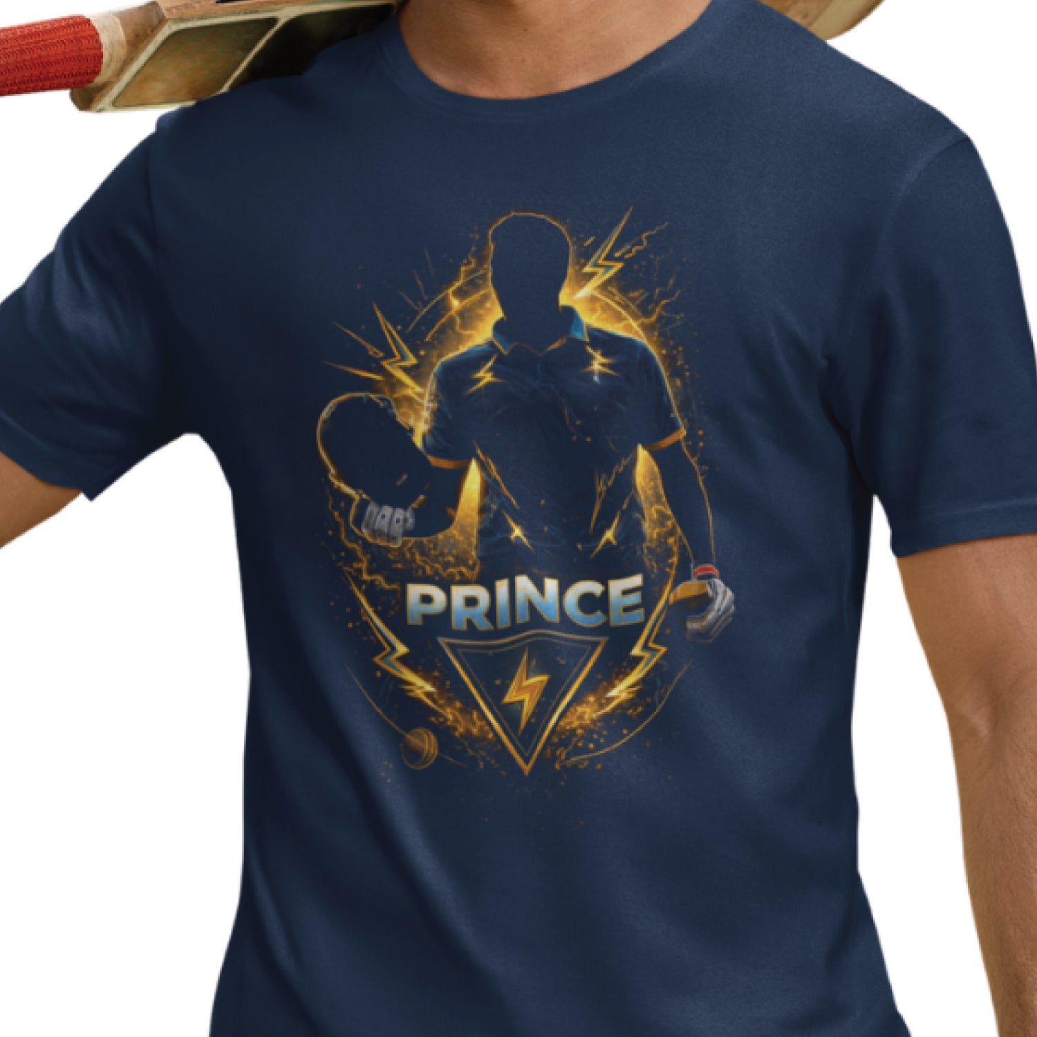 Tantra Prince Cricket Graphic Print Cotton Unisex Batting Sports T-shirt Regular Fit Original Since 1997