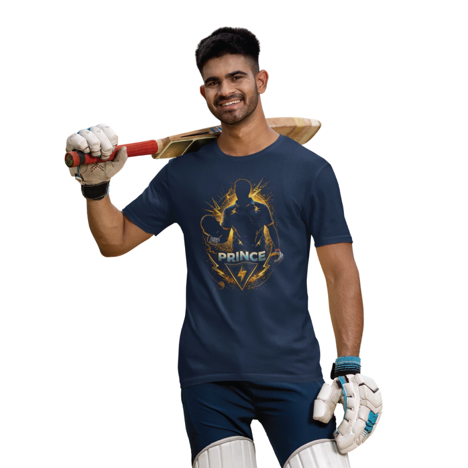 Tantra Prince Cricket Graphic Print Cotton Unisex Batting Sports T-shirt Regular Fit Original Since 1997
