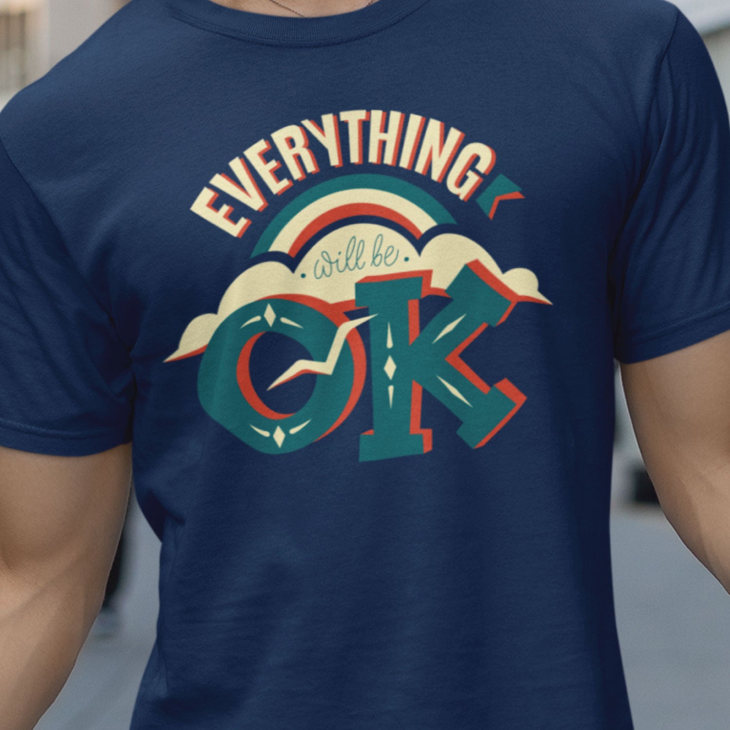 Everything Men's Front & Back Graphic Polycotton Single Jersey T-Shirt Regular Fit Everyday Casual Wear