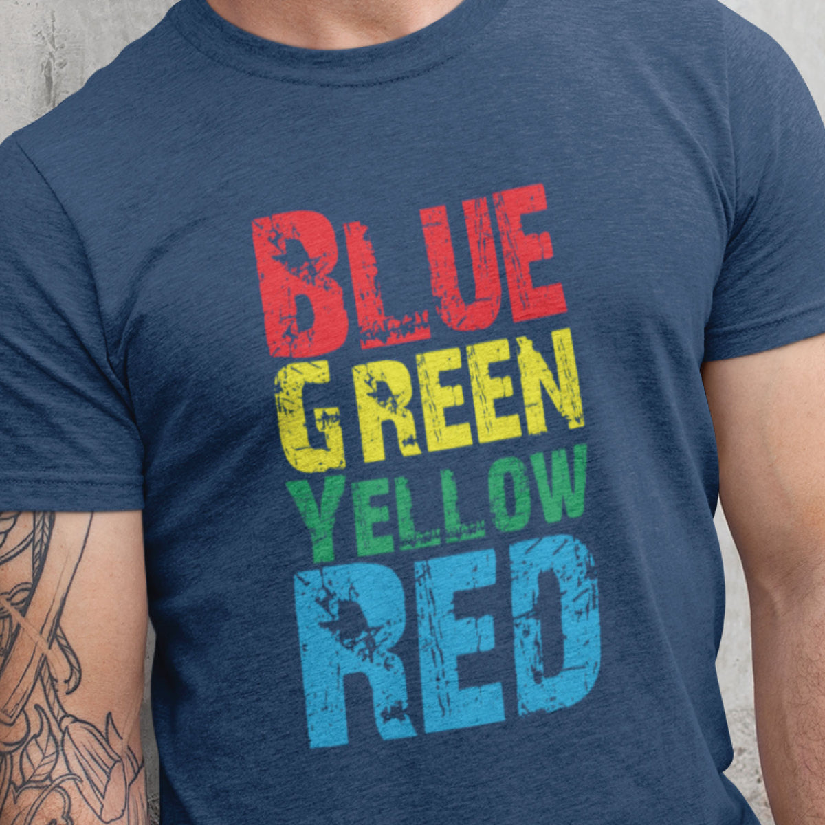 Blue Green Yellow Red Graphic T-Shirt | Tantra T-Shirts