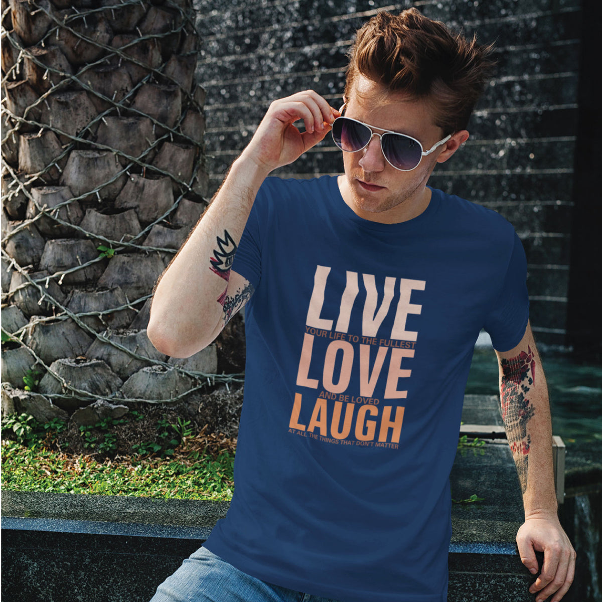 "Live Love" Graphic Printed T-Shirt | Tantra T-Shirts