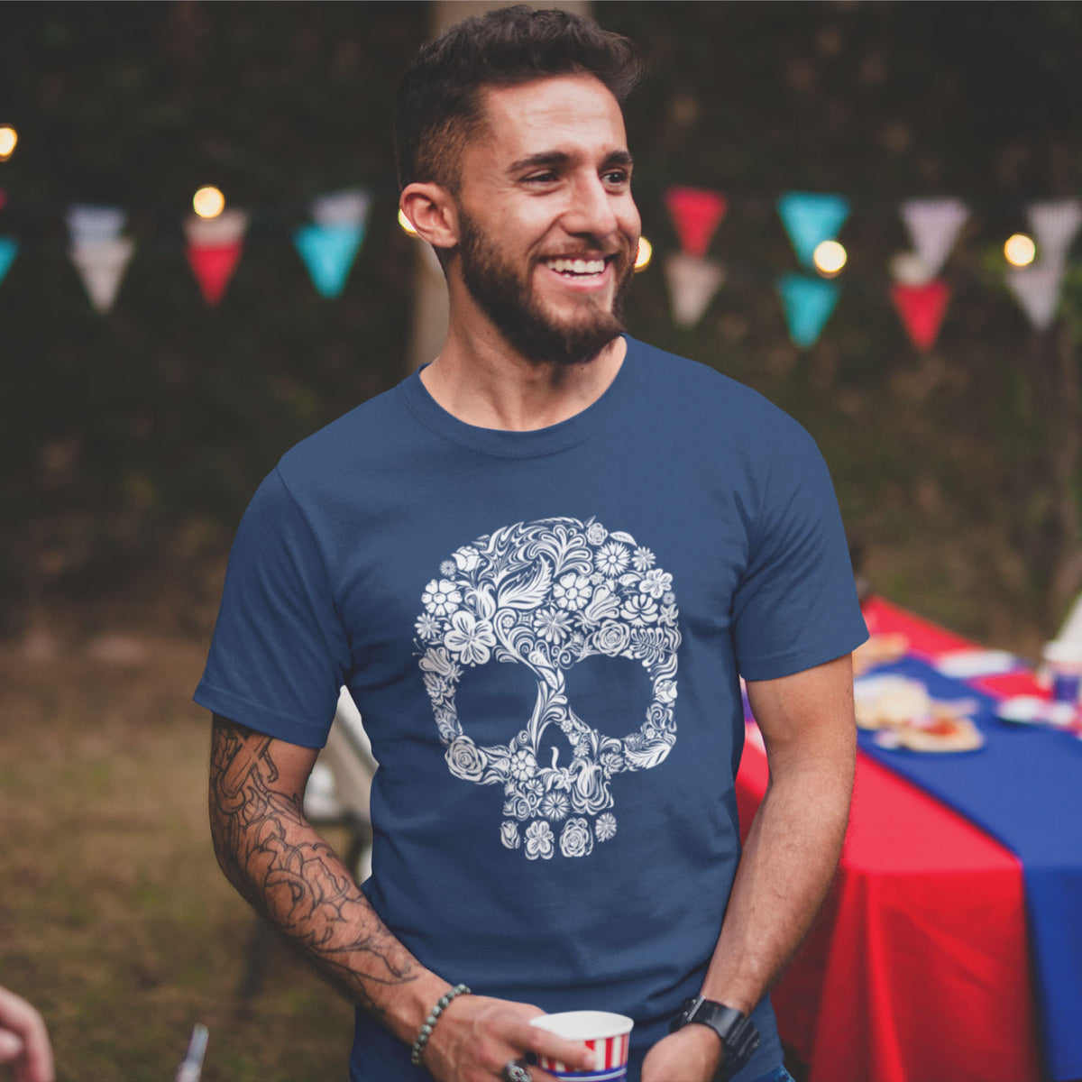 "Groovy Skull" Graphic Printed T-Shirt | Tantra T-Shirts