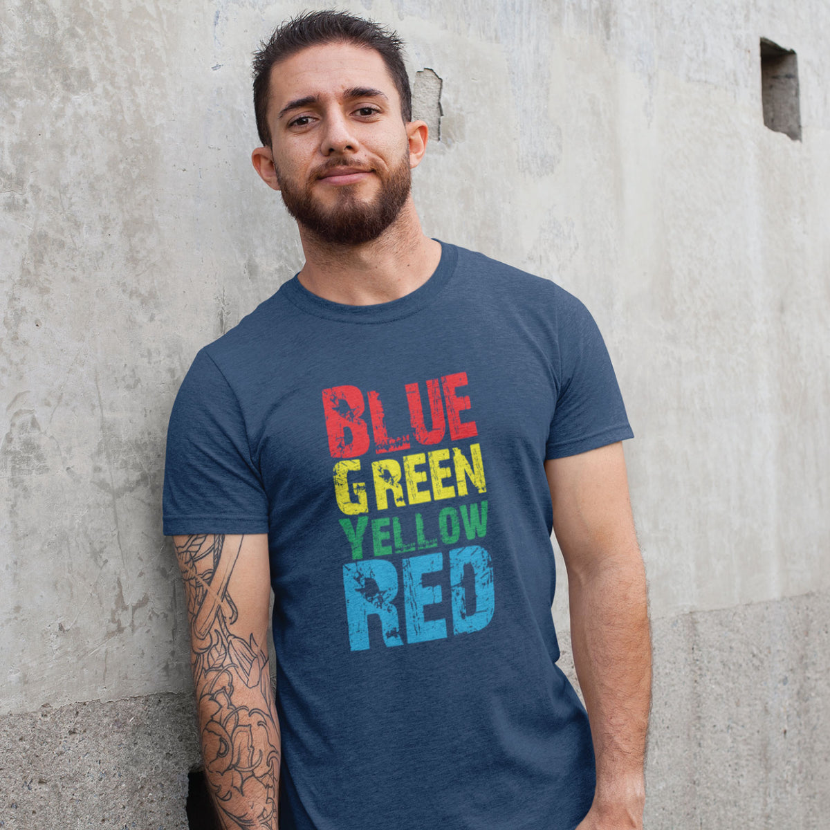 Blue Green Yellow Red Graphic T-Shirt | Tantra T-Shirts
