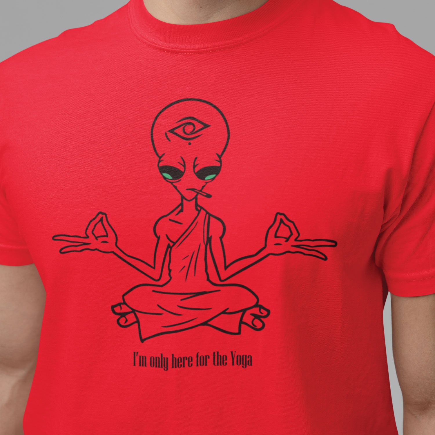 Alien Yoga Men's Cotton T-Shirt Regular Fit Casual Wear Original Since 1997 Shipping Globally