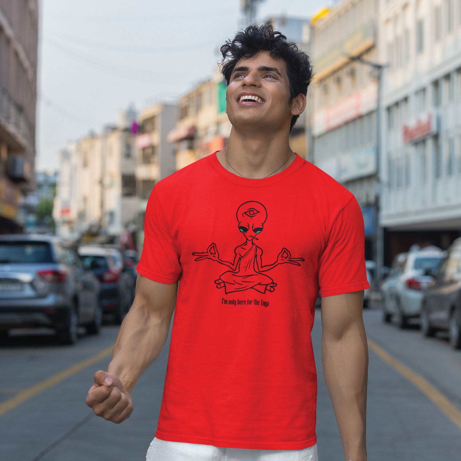 Alien Yoga Men's Cotton T-Shirt Regular Fit Casual Wear Original Since 1997 Shipping Globally