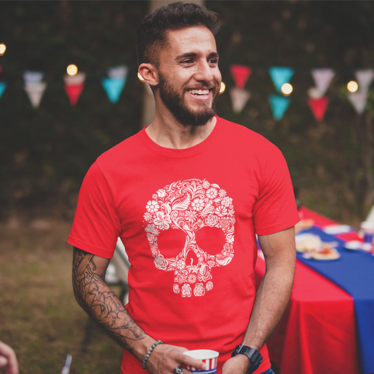 "Groovy Skull" Graphic Printed T-Shirt | Tantra T-Shirts