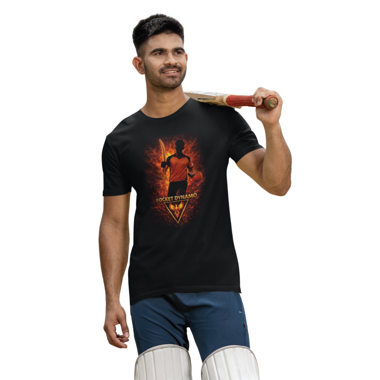 Tantra Pocket Dynamo Cricket Graphic Print Cotton Unisex Batting Sports T-shirt Regular Fit Original Since 1997