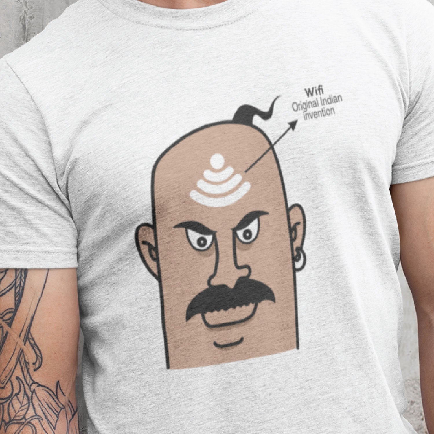 WiFi India Men's Graphic Print Cotton T-Shirt Everyday Comfort Wear Original Since 1997 Shipping Globally