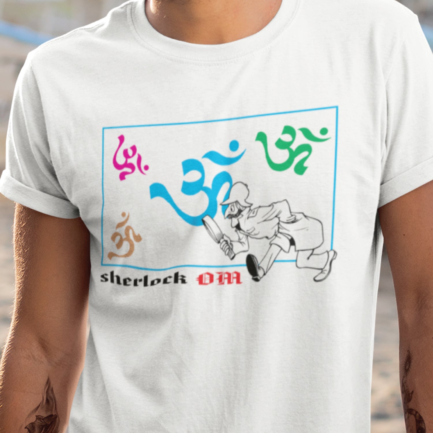 Sherlock Om 100% Cotton Men's T-Shirt Everyday Casual Wear Shipping Globally