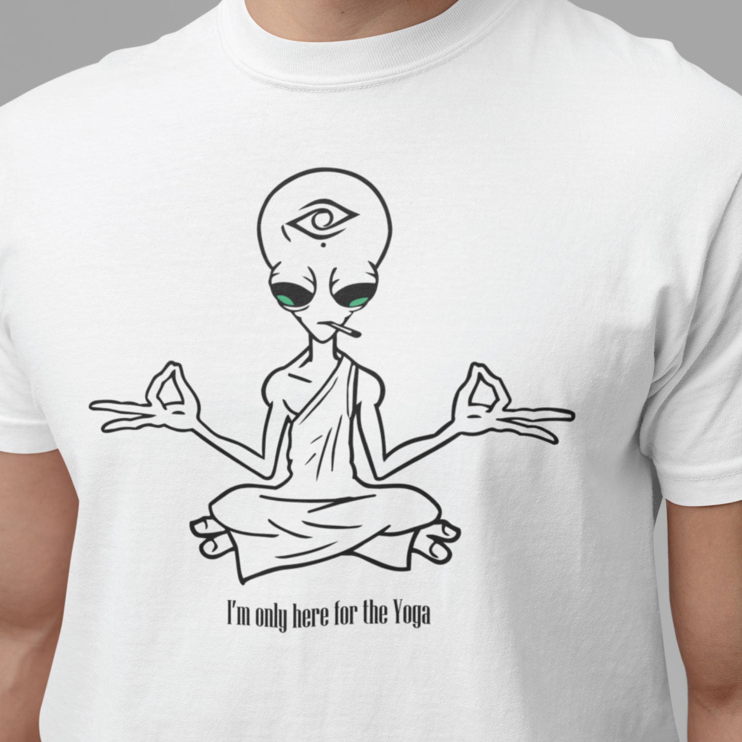 Alien Yoga Men's Cotton T-Shirt Regular Fit Casual Wear Original Since 1997 Shipping Globally